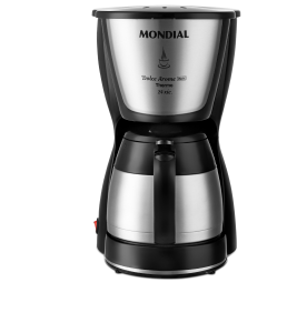 Cafeteira Eletrica Mondial Dolce Arome 24 xicaras C-33JT com Jarra térmica  Inox - Preta - Moveis Linhares