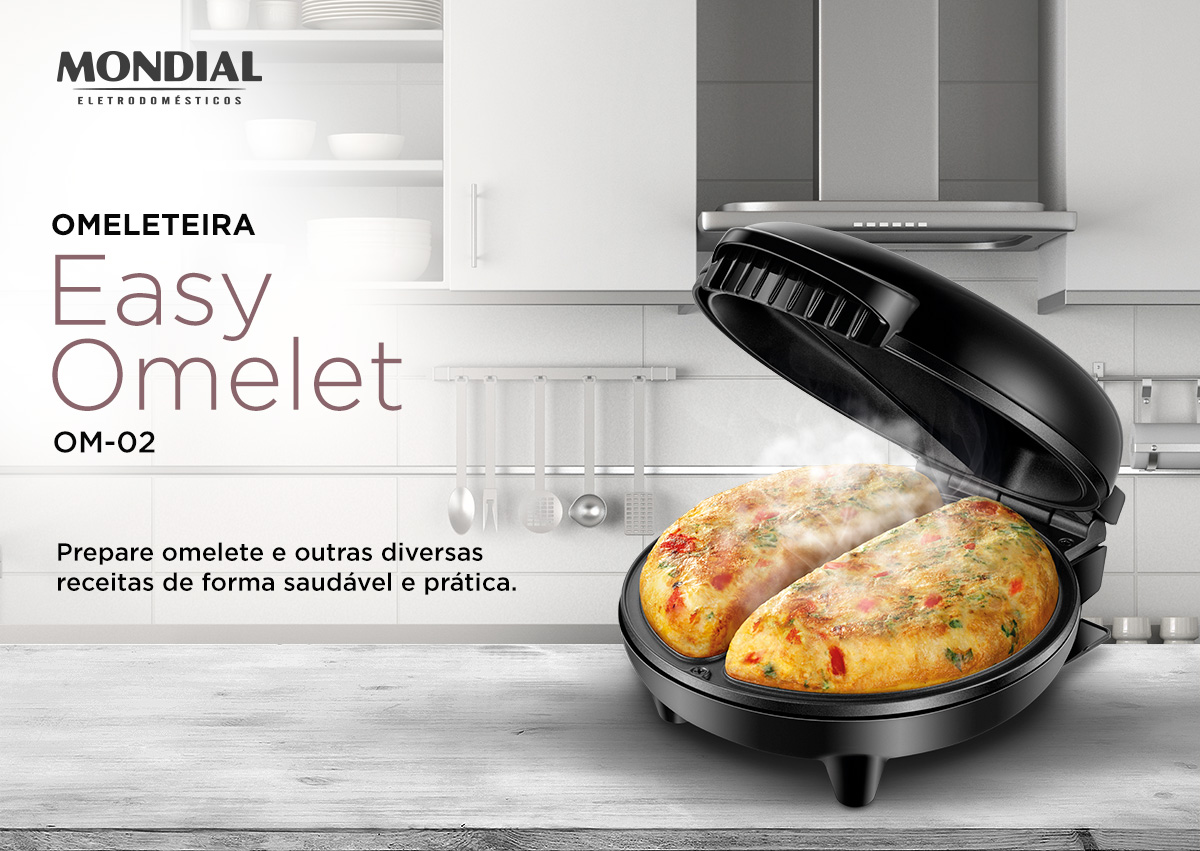  OMELETEIRA Easy Omelet OM-02. Prepare omelete e outras diversas receitas de forma saudável e prática.