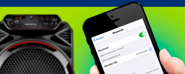 Transmissão via bluetooth. Você conecta o celular ou serviço de streaming de música online utilizando o bluetooth, sem precisar de cabo. Praticidade: check! Alto falante 8 polegadas