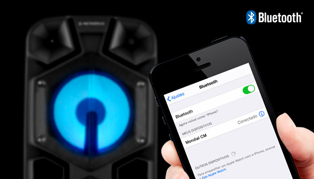 BLUETOOTH. Facilidade para ouvir músicas direto do celular sem uso de cabo.
