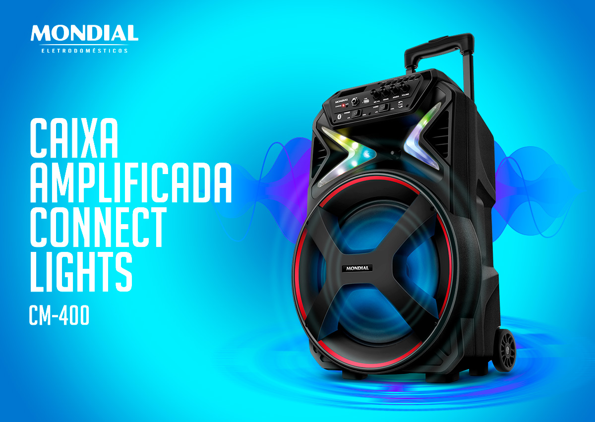 Caixa amplificada connect lights CM-400. Mondial Eletrodomésticos.