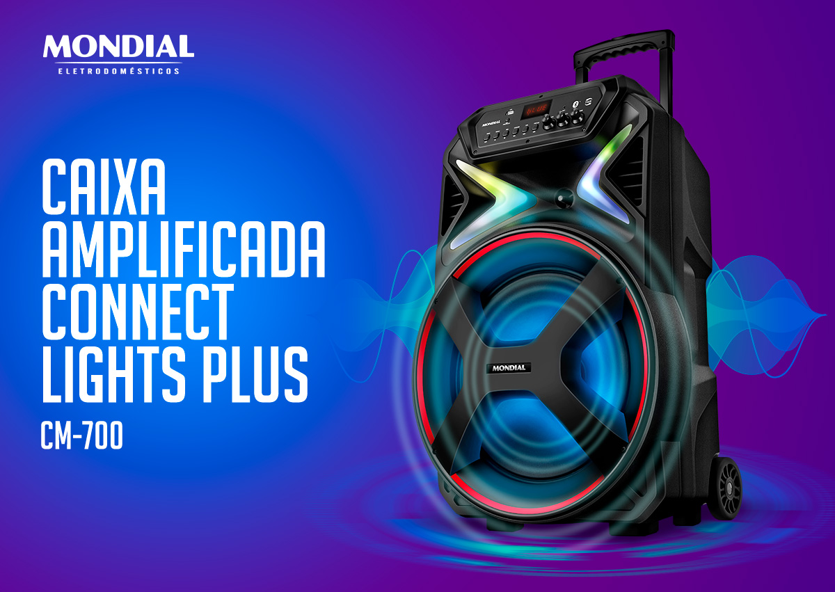 Caixa Amplificada Connect Lights Plus  CM-700. Mondial Eletrodomésticos.